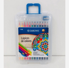 Lapices de Colores x 12 Sabonis Maletin