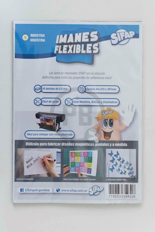 Iman flexible con adhesivo hoja A4 - comprar imanes flexibles