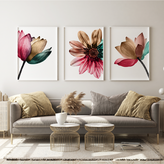 Quadro Decorativo - trio: flores color