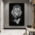 Quadro Decorativo - leão black (canvas)