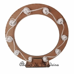 Moldura Redonda Camarim Ring Light 50cm 8 Bocais E Fiação - Atelier da Madeira