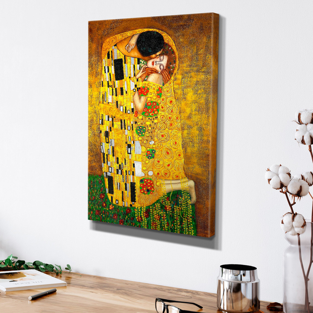 Cuadro Lienzo Arte - Pintura El Beso Gustav Klimt (LIE-303)