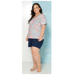 Pijama com Short Manga Curta Plus Size Pzama - comprar online