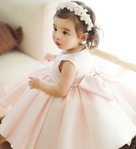 Vestido De Fiesta Para Bebe Con Perlas