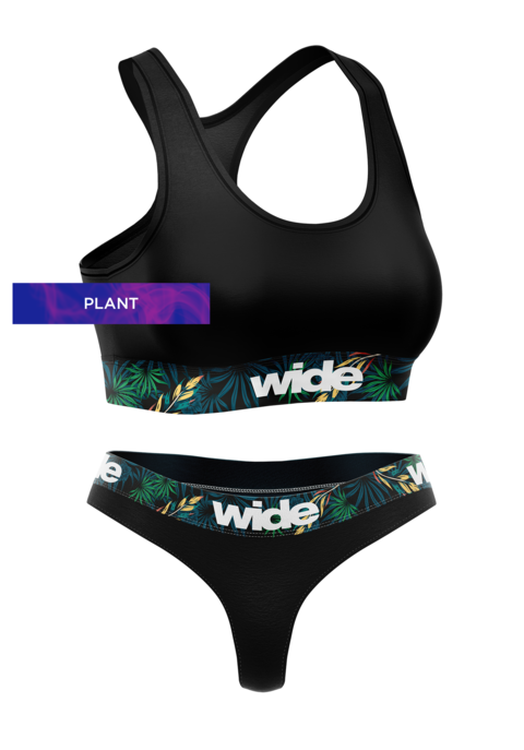 Conjunto 1 Top + 1 Pantie "Plant" [Colección Black]