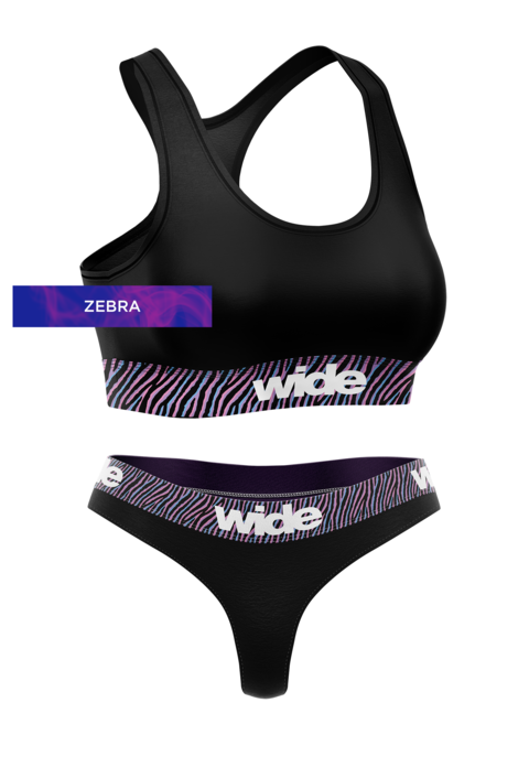 Conjunto 1 Top + 1 Pantie "Zebra" [Colección Black]