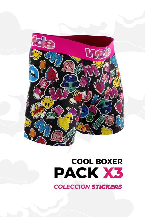 Cool Boxer x3 | Colección Stickers