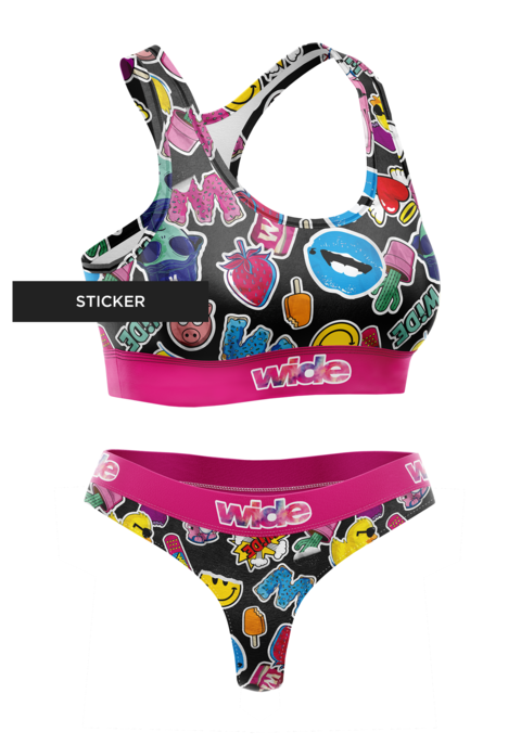 Conjunto 1 Top + 1 Pantie "Stickers" | Colección Stickers