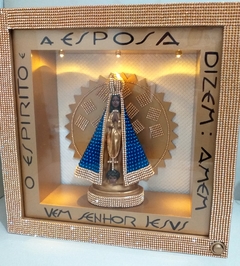 Nicho Iluminado Nossa Senhora Aparecida com imagem - Quadro Oratório