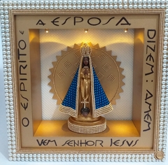 Nicho Iluminado Nossa Senhora Aparecida com imagem - Quadro Oratório - Mandaluhz - Artigos de Luxo