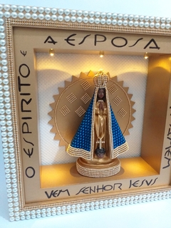 Nicho Iluminado Nossa Senhora Aparecida com imagem - Quadro Oratório na internet