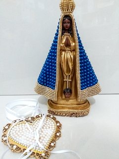 Nossa Senhora Aparecida 28 cm com porta alianças