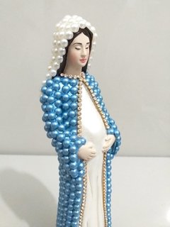 Imagem do Nossa Senhora Grávida com pérolas - 22 cm