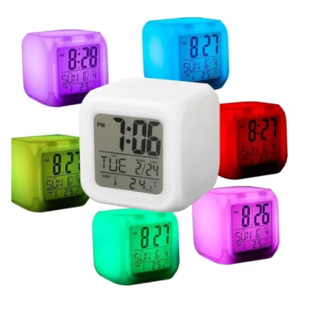 LetiziaMx - Reloj Despertador Luz De Colores ( Alarma, Calendario