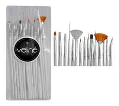 Kit De 15 Pinceles Meline Para Decoración De Uñas