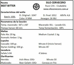 Best Bitter (English Pale Ale) - Silo Cervecero | Insumos Cerveceros | Cerveza Artesanal