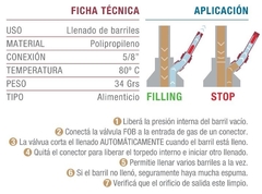 Válvula Keg Filler Stopper FOB - Válvula para llenado de barriles - comprar online