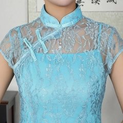 Vestido Oriental com Renda - Kimonos Liberdade