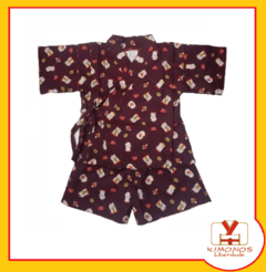 Conjunto Kimono Infantil Gatinho Da Sorte