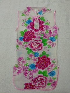 Vestido Infantil Com Estampa De Flores - Branco