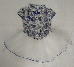 Vestido Infantil Com Estampas De Flores Azul - comprar online