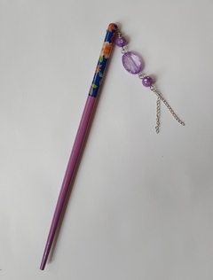 Palito Hashi Oriental Para Cabelo - Roxo 1