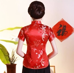 Blusa Chinesa Com Estampa Dragão E Fênix - Vermelha * - comprar online