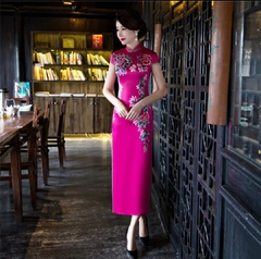 Vestido Oriental Longo Flor Da Fortuna Rosa Pink na internet