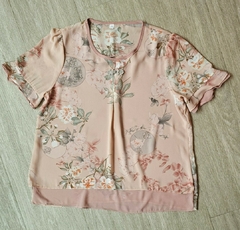 Blusa Bata em Viscose estilo Oriental Rosê - comprar online