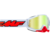 GAFAS FMF 100% POWERBOMB SPARK ROCKET BLANCA LENTE DORADO ESPEJO (INCLUYE LENTE TRASPARENTE)