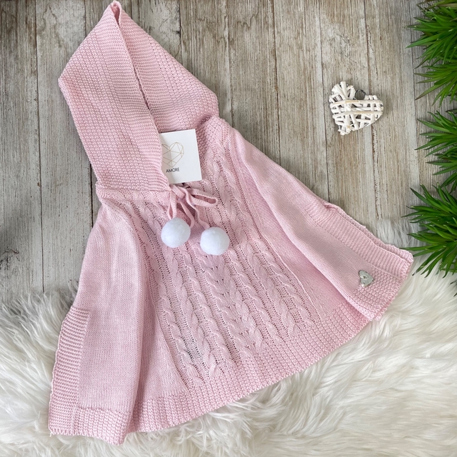 Poncho de Malha para Bebé Menina