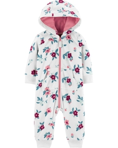 Macacão Flowers Capuz Carters Fleece