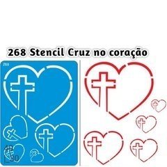 268 - Stencil Cruz no Coração