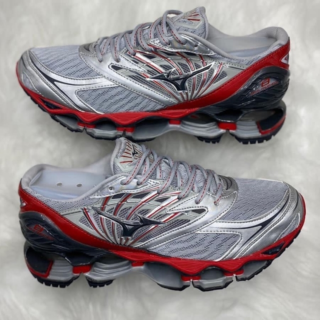 T nis Mizuno Wave Prophecy 8 Vermelho e Cinza