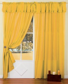 Juego de cortinas de voile triple, con faldon y voladitos - Articulo 101 - comprar online