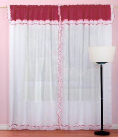 Juego de cortinas de voile triple, con faldon tela jacquard - Articulo 103 en internet