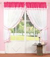 Juego de cortinas de voile triple con faldon de tela jacquard - Articulo 303