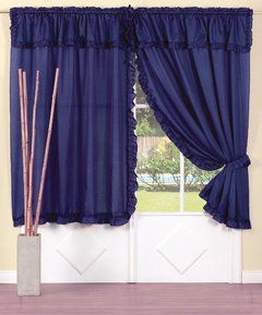 Juego de cortinas de voile triple modelo romantico - Articulo 306