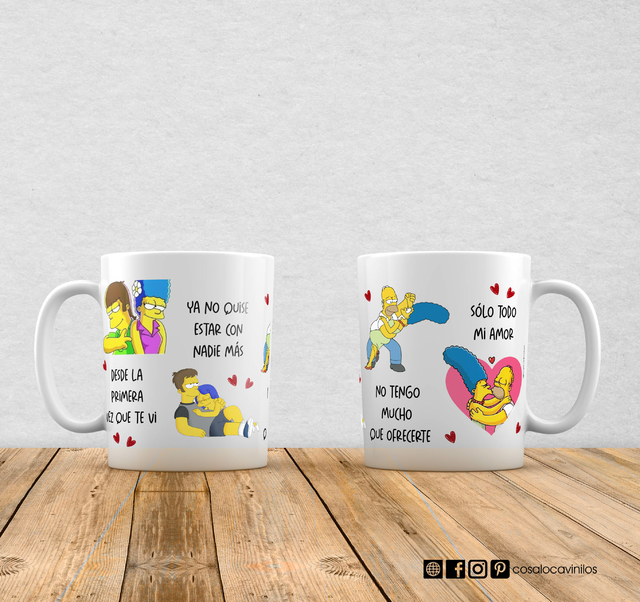 Taza cerámica personalizada Simpson te quiero