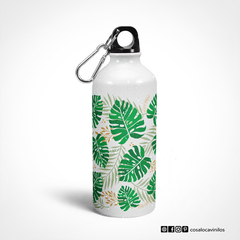 Hoppy Botella deportiva de aluminio Hojitas Monstera