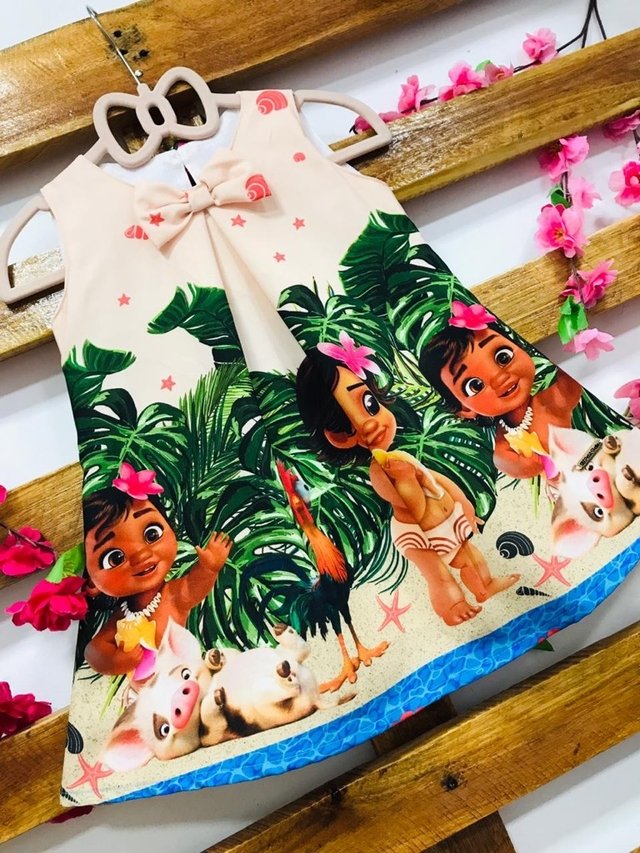 Vestido festa infantil da Moana Bebê