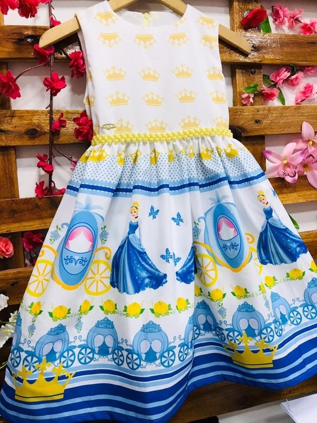 Vestido Moana Baby e adulta azul modelo Bruna infantil