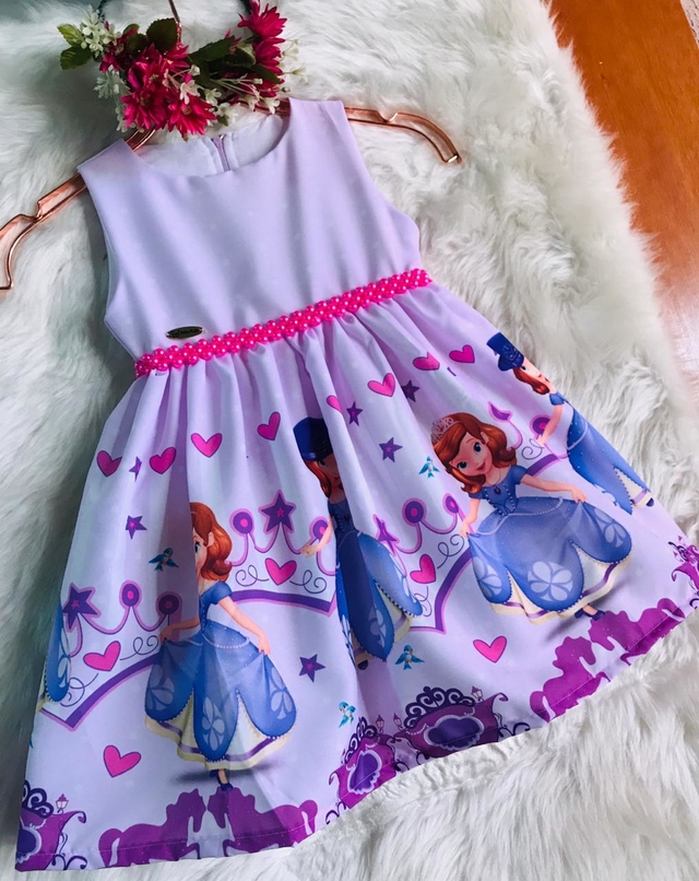 vestido infantil princesa sofia lilas 2