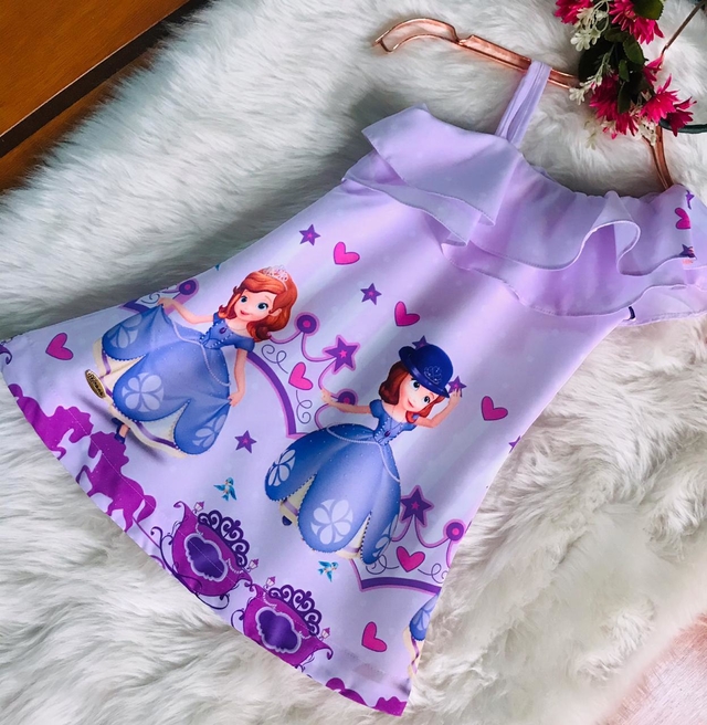 Vestido Infantil Princesa Sofia Lilás