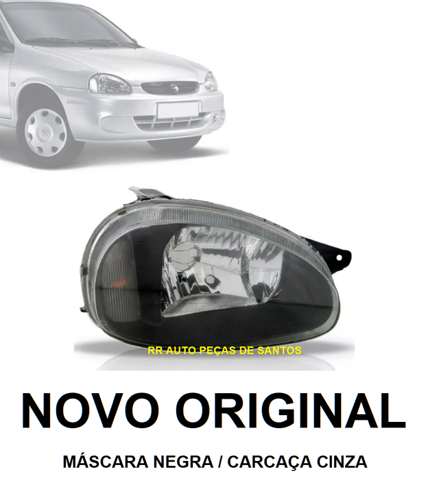 Farol GM Astra 2003 Até 2013 Máscara Cromada Lado Esquerdo M