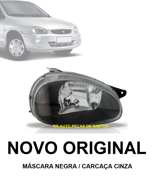 Farol Corsa Classic 2010 2011 2012 2013 2014 2015 2016 Mascara Negra