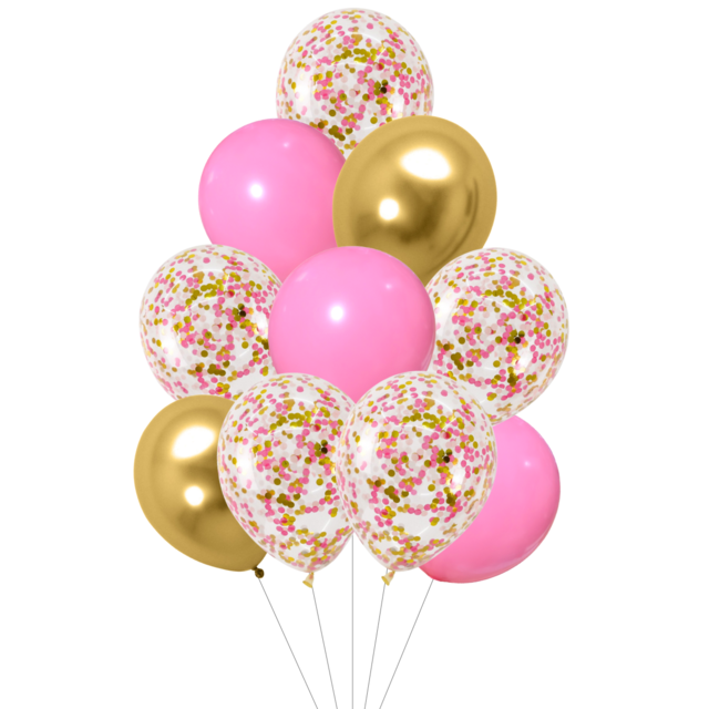 Set de 6 globos cromados 10 color rosa gold