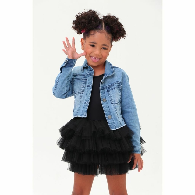 Jaqueta jeans branca infantil 2025