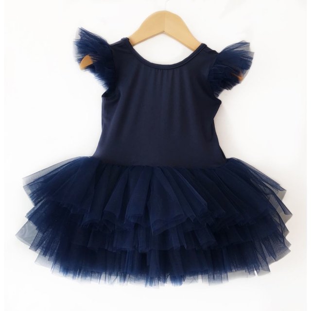 Saia tule outlet azul marinho