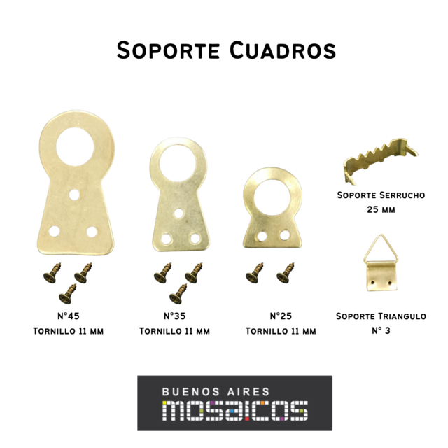 Ganchos y/o Soportes para colgar cuadros.